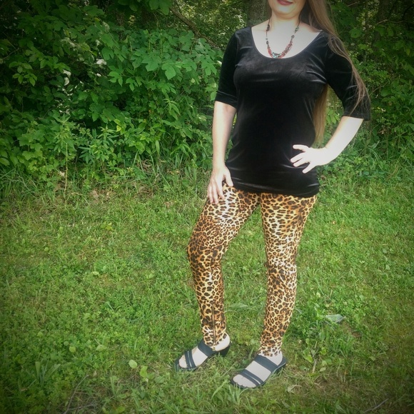 Zara Trafaluc Leopard Ankle Zip Skinny Pants MMXII - Picture 4 of 8